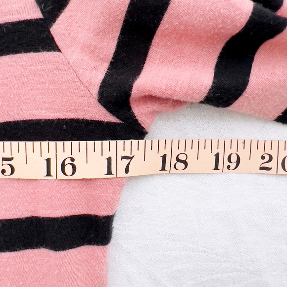 Feminine Black and Pink Striped Loft Bow Top Size Small Coquette Girly - Picture 6 of 11